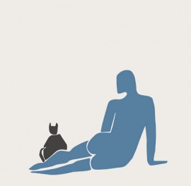 Fototapet Woman and Cat, Personalizat, Photowall