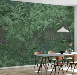 Fototapet Green Forest in the Evening, Personalizat, Photowall