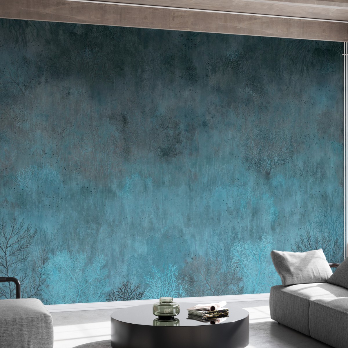 Fototapet Coral Concrete, Aqua, Personalizat, Photowall, Fototapet living