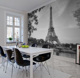 Foto tapet 3D Paris - Alb negru, personalizat, Rebel Walls