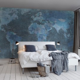 Fototapet Harta lumii - Albastru, personalizat, Rebel Walls