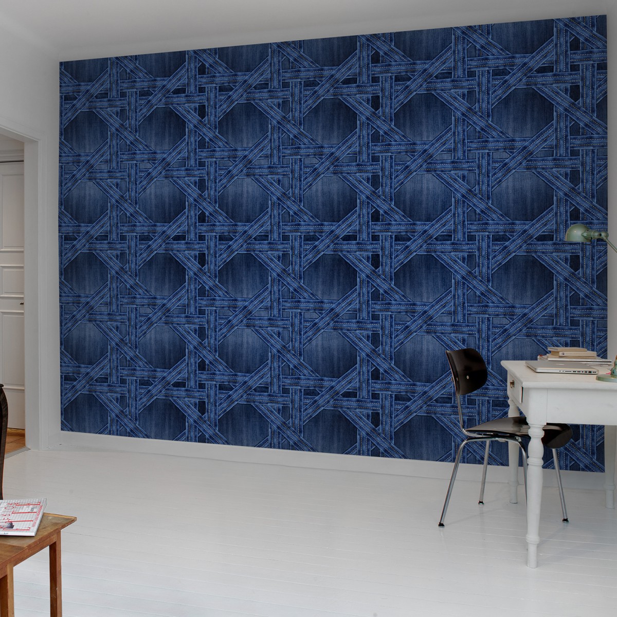 Fototapet Denim Trellis, personalizat, Rebel Walls