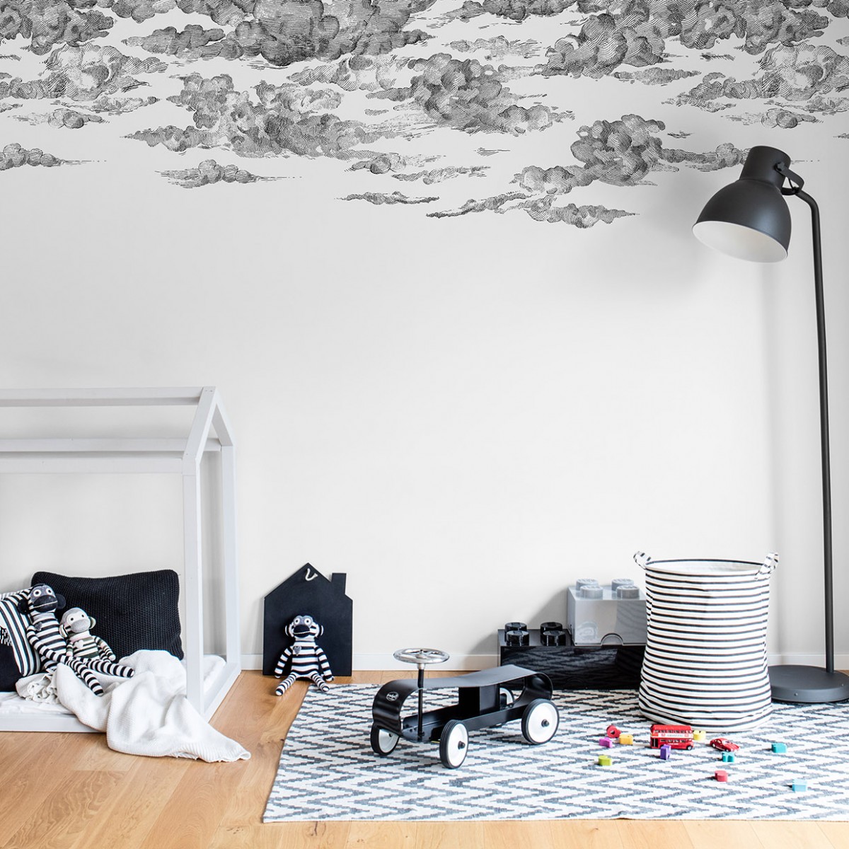 Fototapet Cotton Skies, Black, personalizat, Rebel Walls