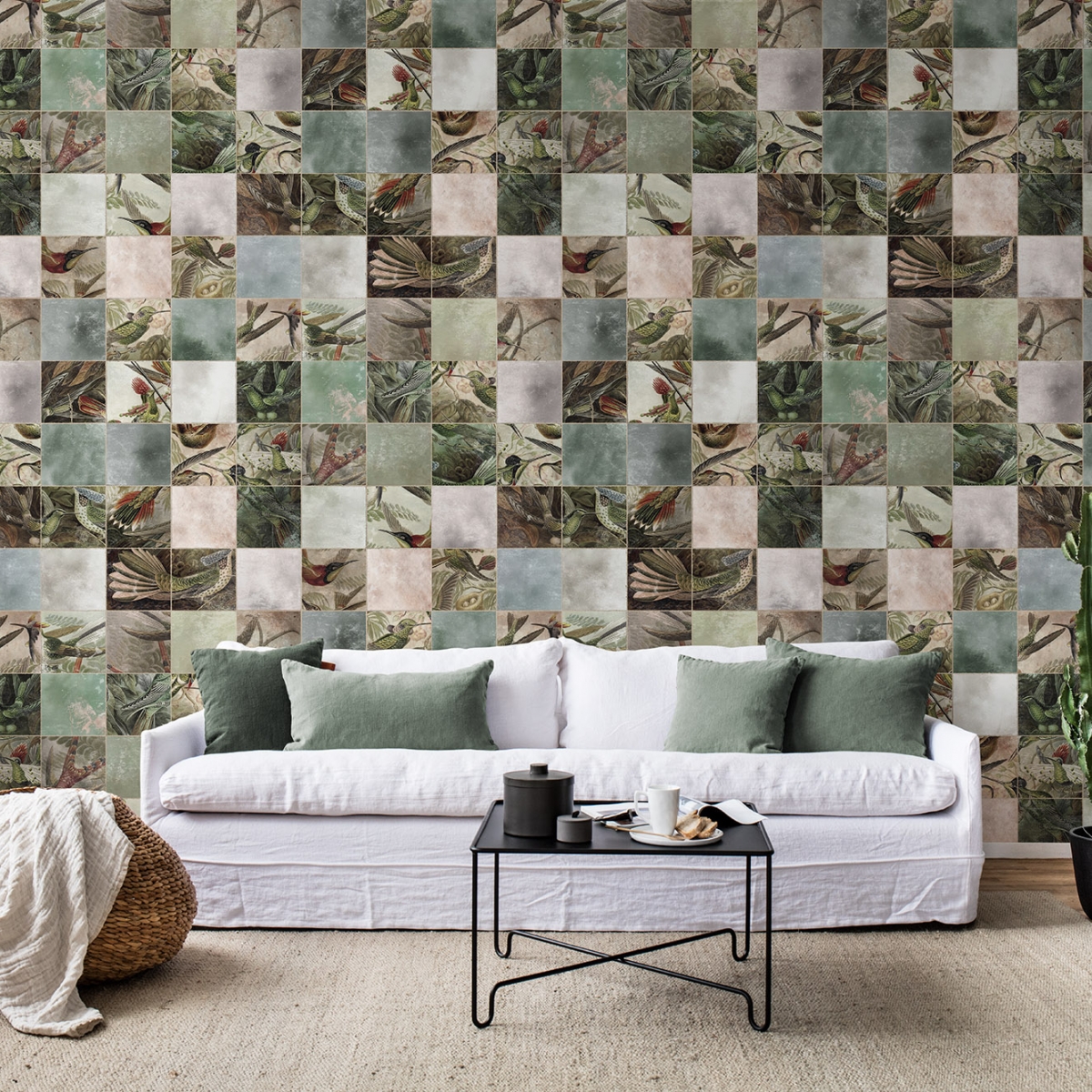 Fototapet Birds of Paradise Tiles, personalizat, Rebel Walls