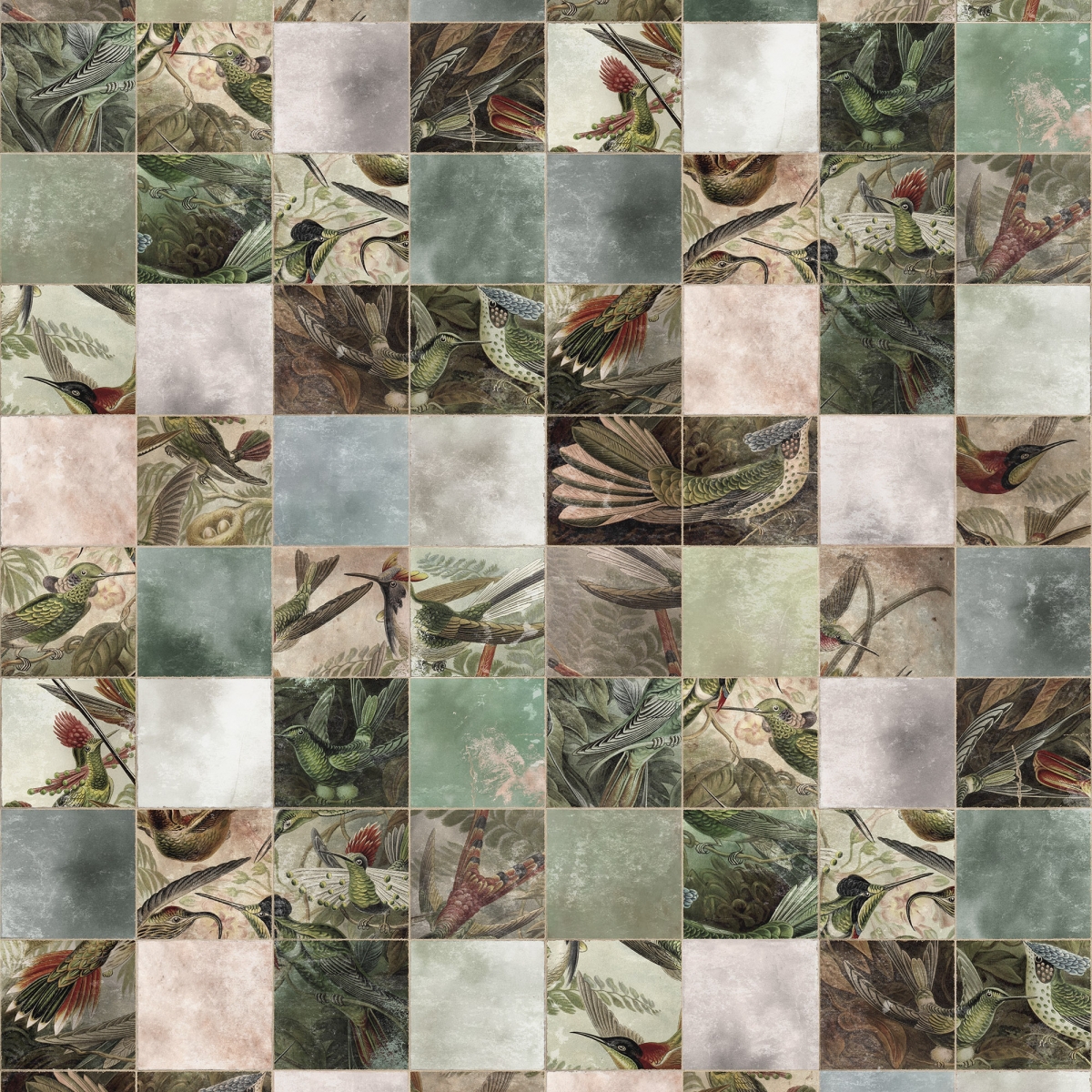 Fototapet Birds of Paradise Tiles, personalizat, Rebel Walls