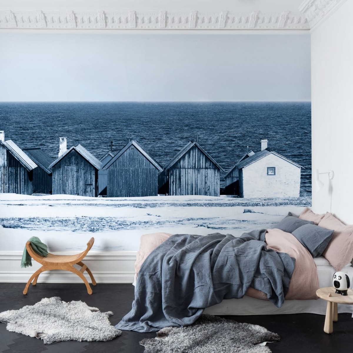 Fototapet 3D personalizat Boathouse Blues, Blue, de la Rebel Walls | XT Deco, Fototapet dormitor 
