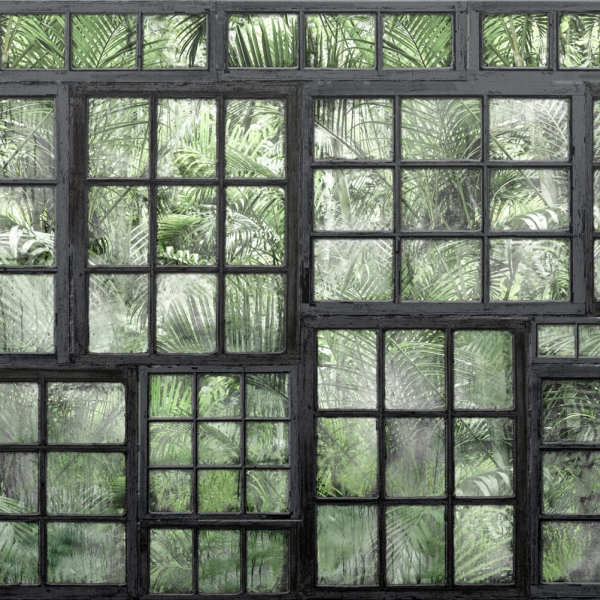 Foto tapet 3D Perspective Jardin, Noir, personalizat, Rebel Walls