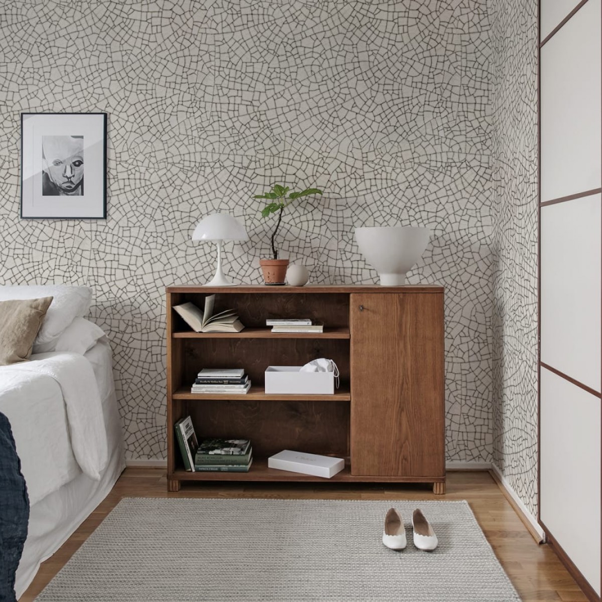 Foto tapet 3D Raku Crackle, Cream, personalizat, Rebel Walls