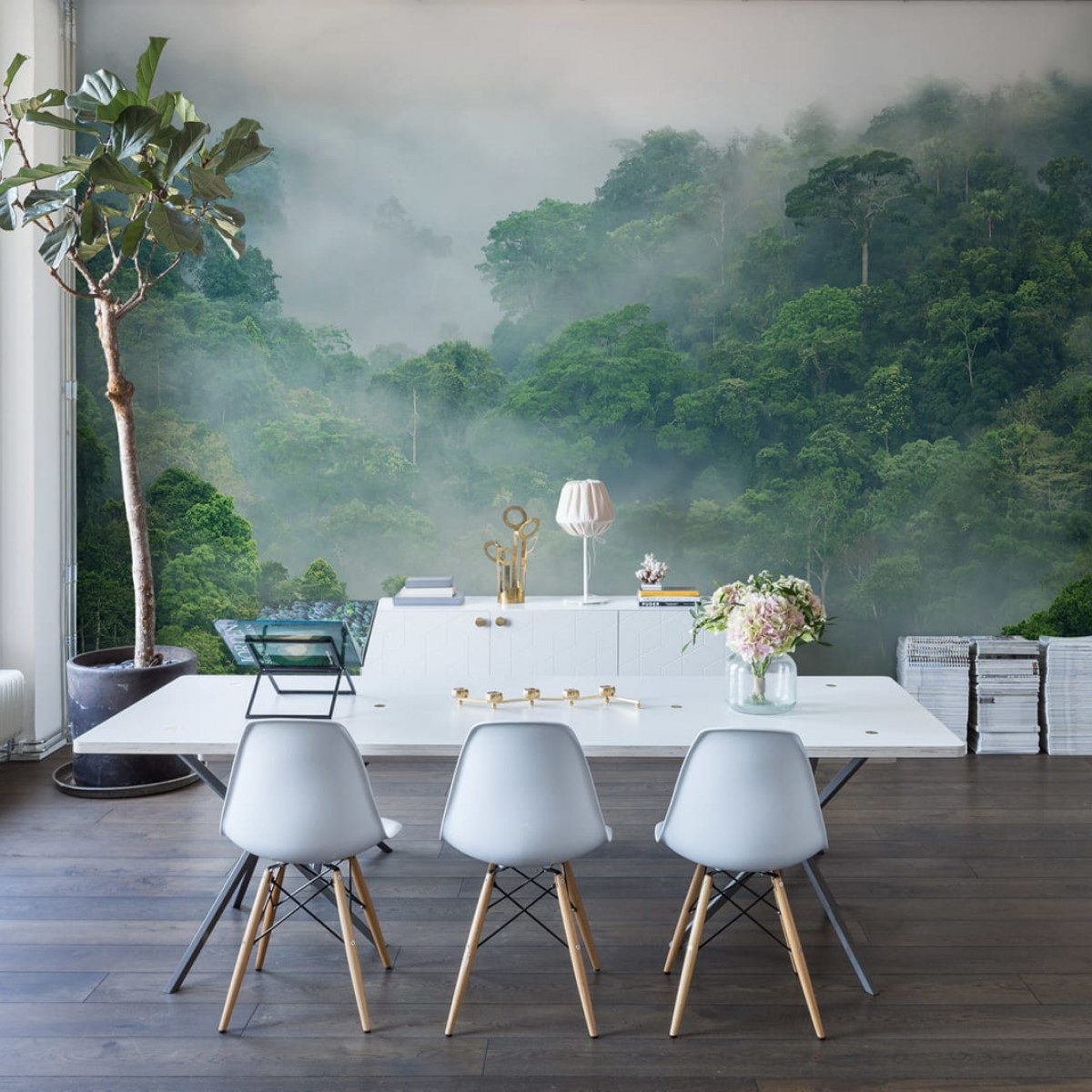 Fototapet Misty Forest, personalizat, Rebel Walls