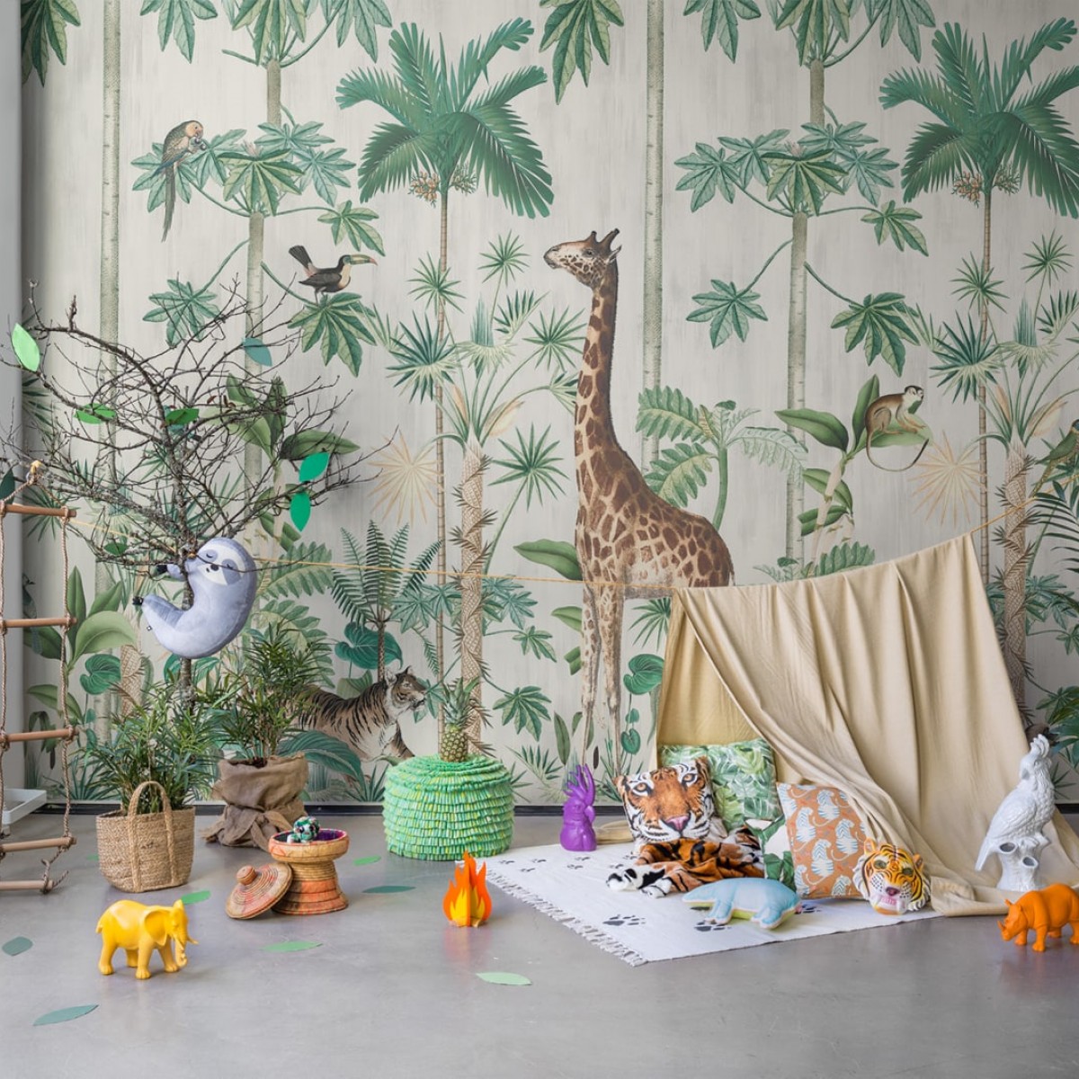 Fototapet Giraffe's Stroll, personalizat, Rebel Walls, Fototapet pentru copii, Fototapet 