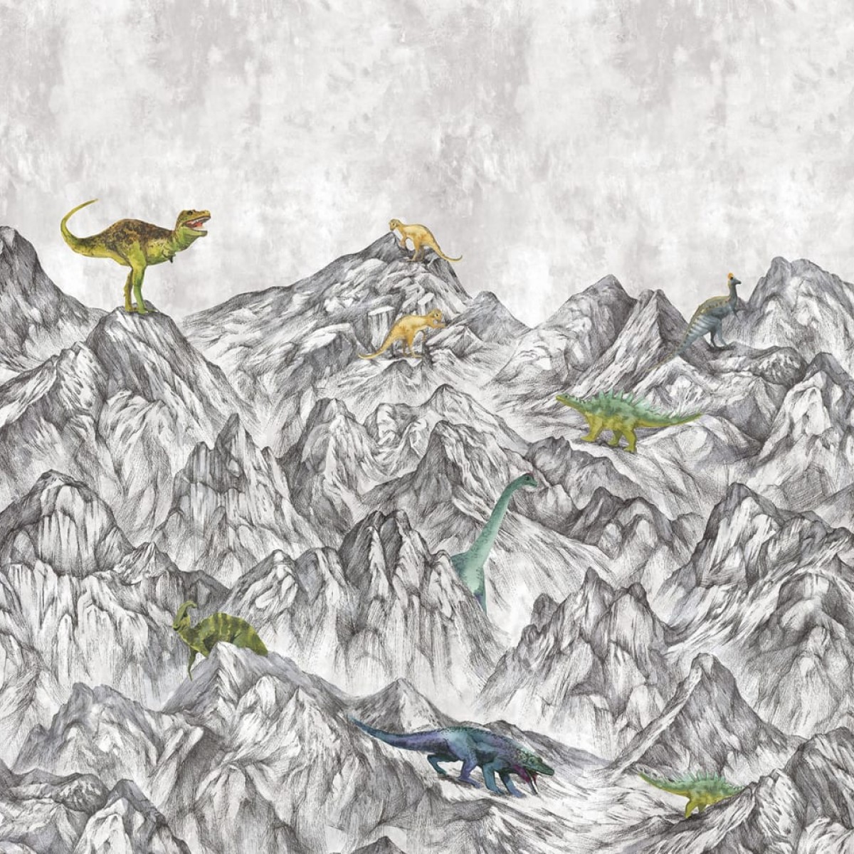 Foto tapet 3D Dinosaur Mountain, personalizat, Rebel Walls