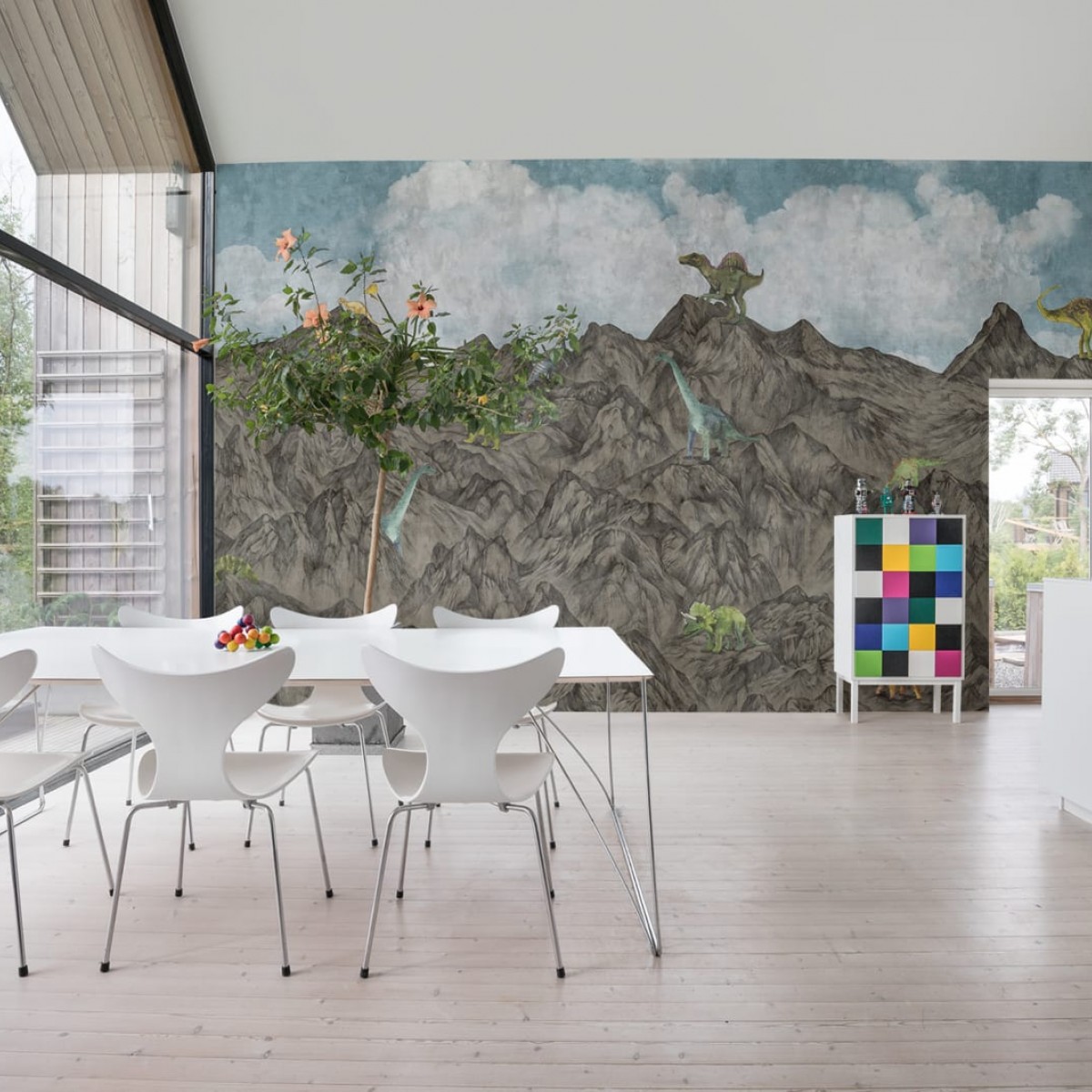 Foto tapet 3D Dinosaur Mountain, Day, Oxygen, personalizat, Rebel Walls