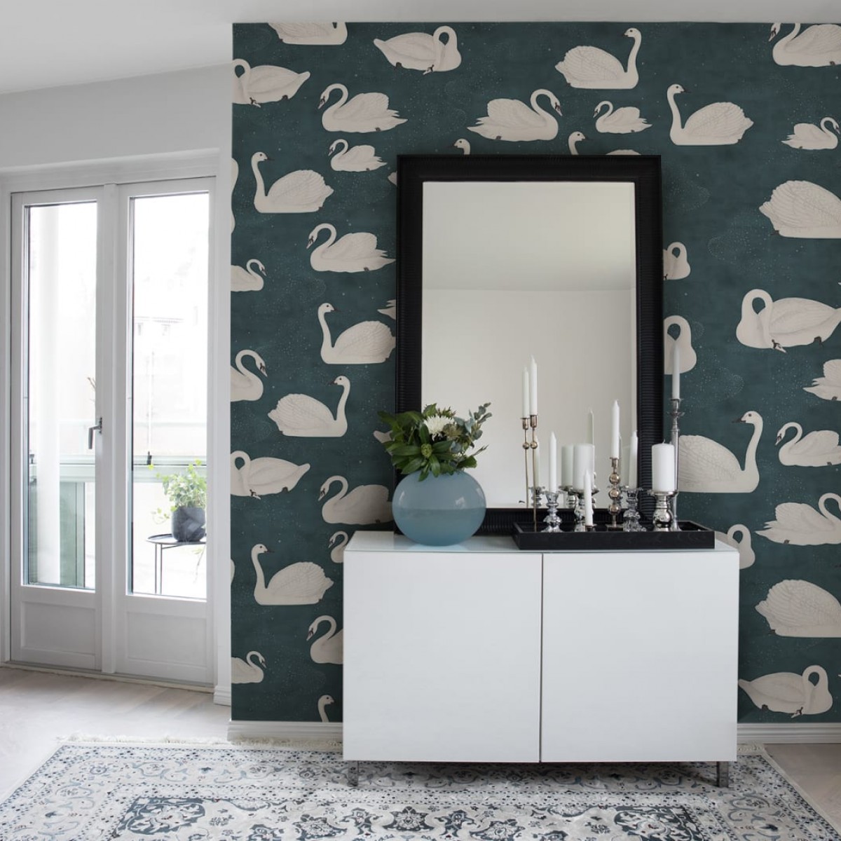 Foto tapet 3D Cygne, Bleu, personalizat, Rebel Walls