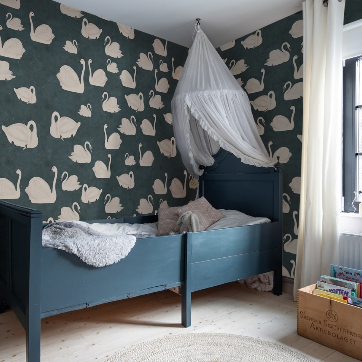 Foto tapet 3D Cygne, Bleu, personalizat, Rebel Walls