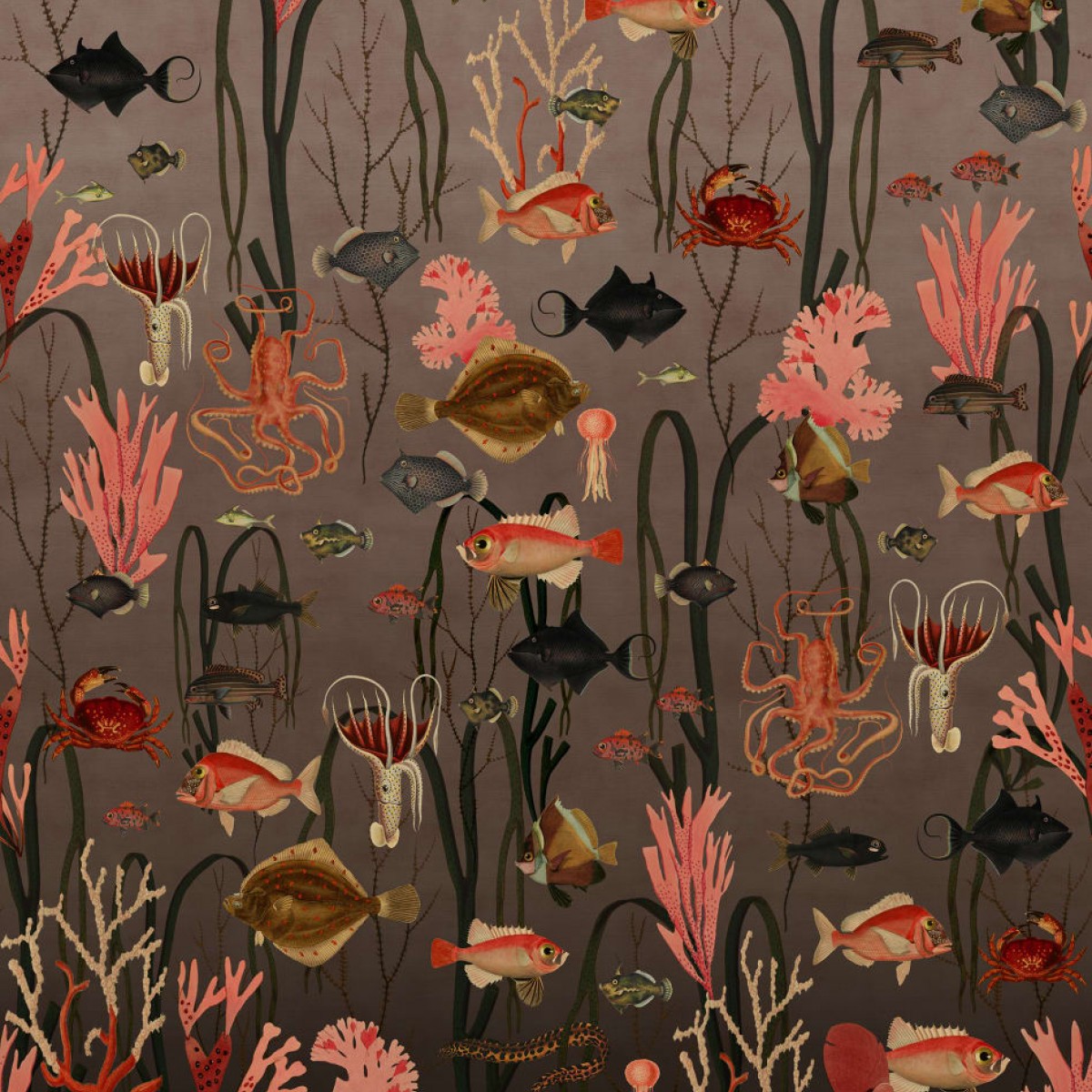 Foto tapet 3D Aquatic Life, Coral, personalizat, Rebel Walls