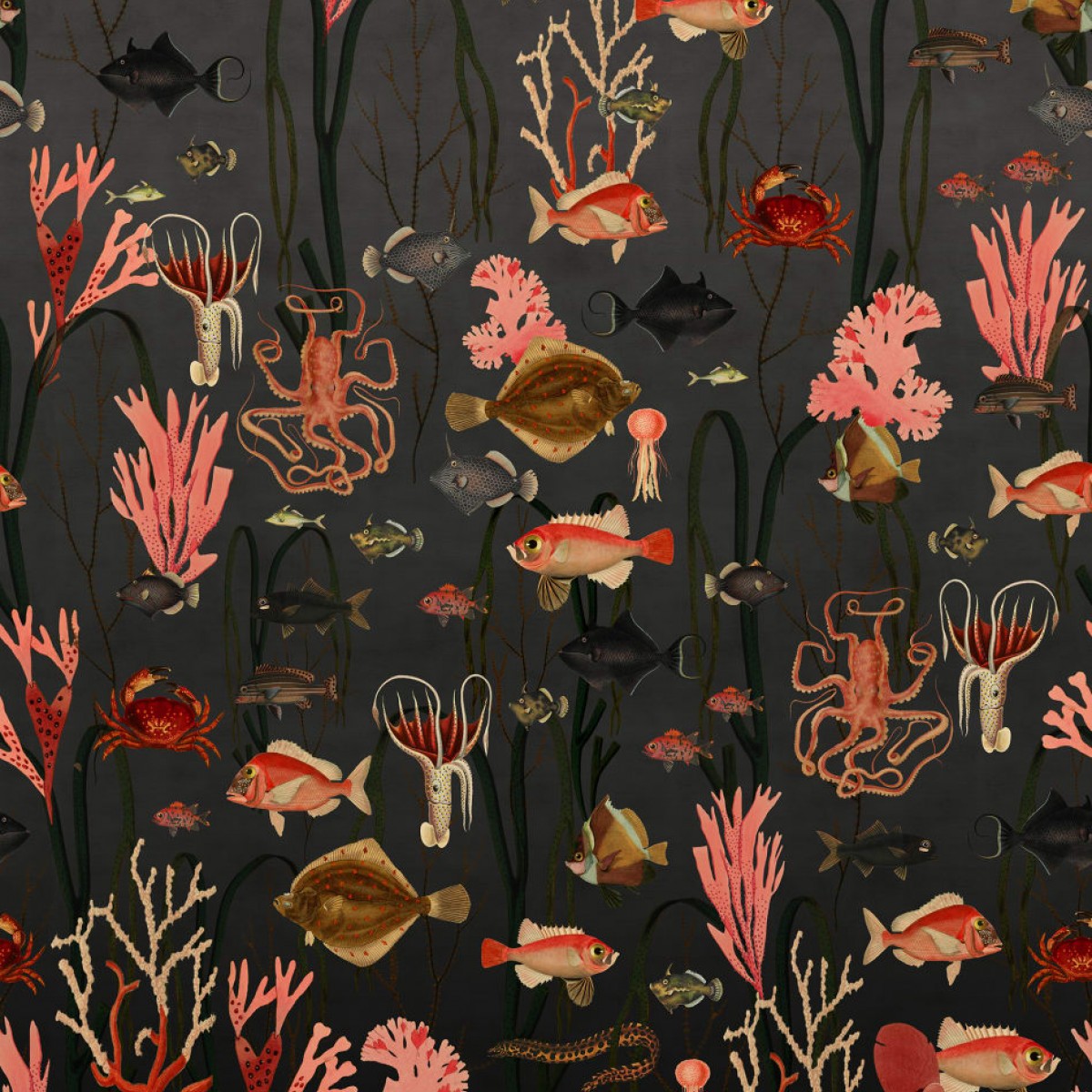 Foto tapet 3D Aquatic Life, Shadows, personalizat, Rebel Walls