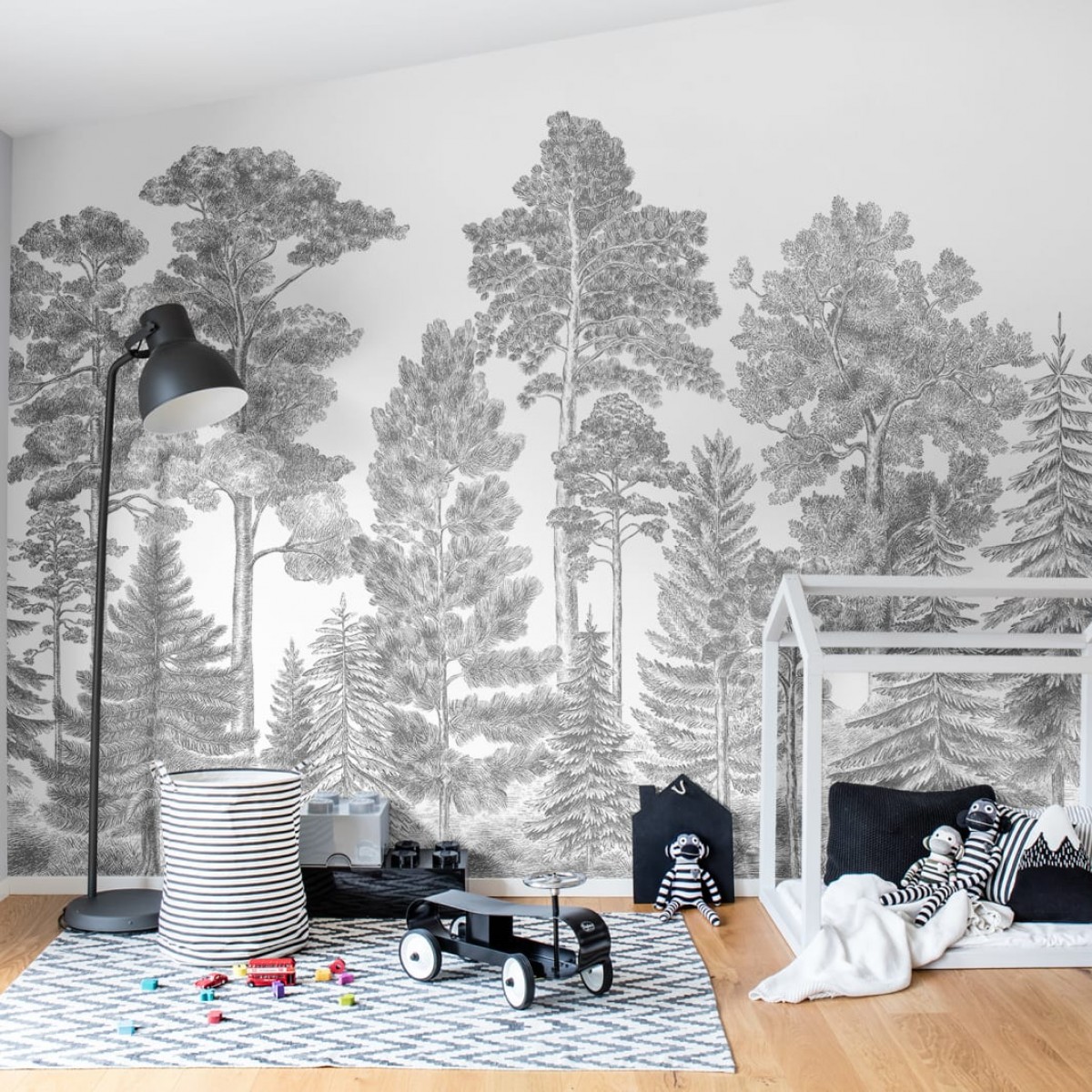 Foto tapet 3D Scandinavian Bellewood, Gray, personalizat, Rebel Walls
