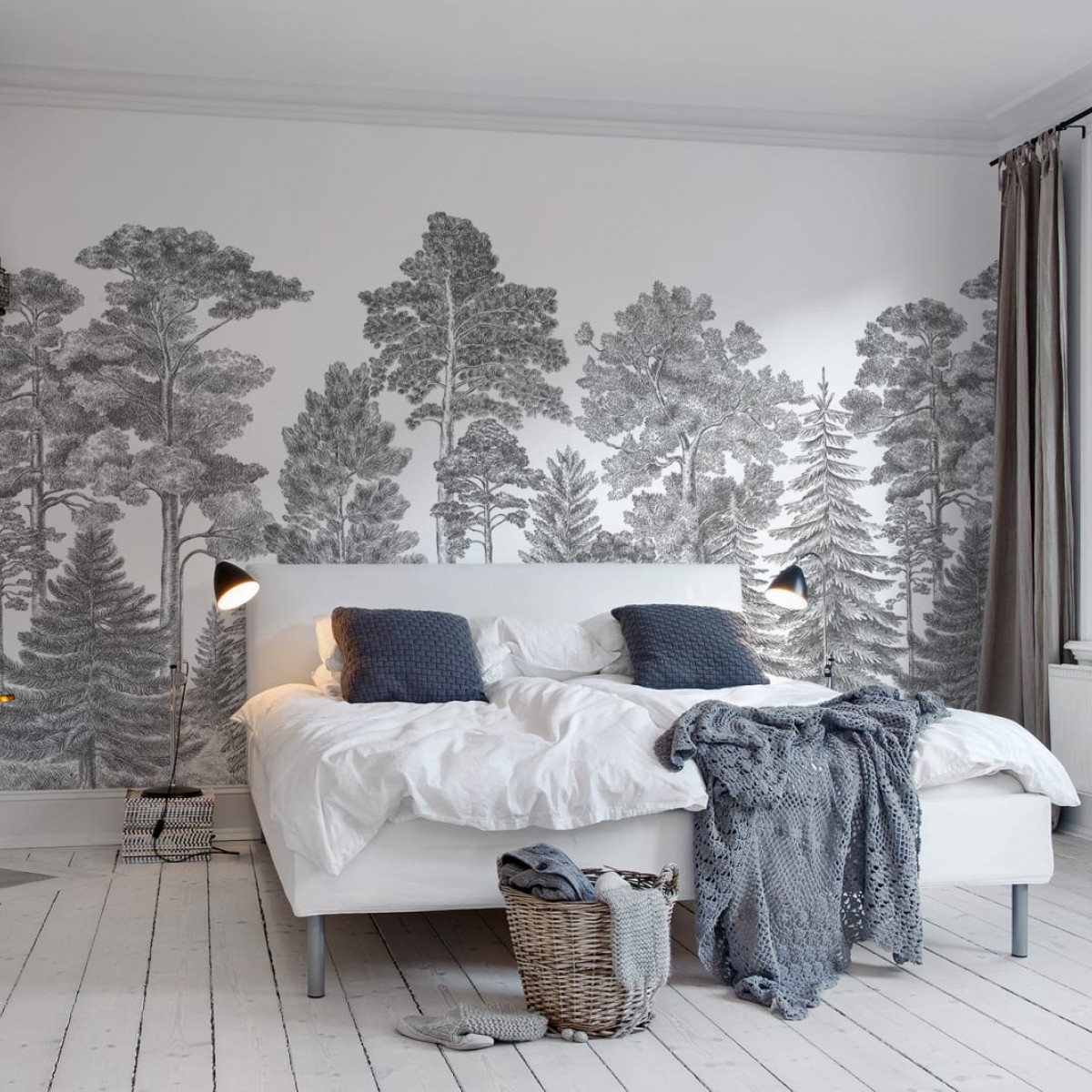 Foto tapet 3D Scandinavian Bellewood, Gray, personalizat, Rebel Walls