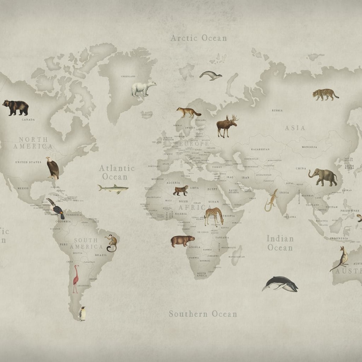 Foto tapet 3D Animal World, personalizat, Rebel Walls