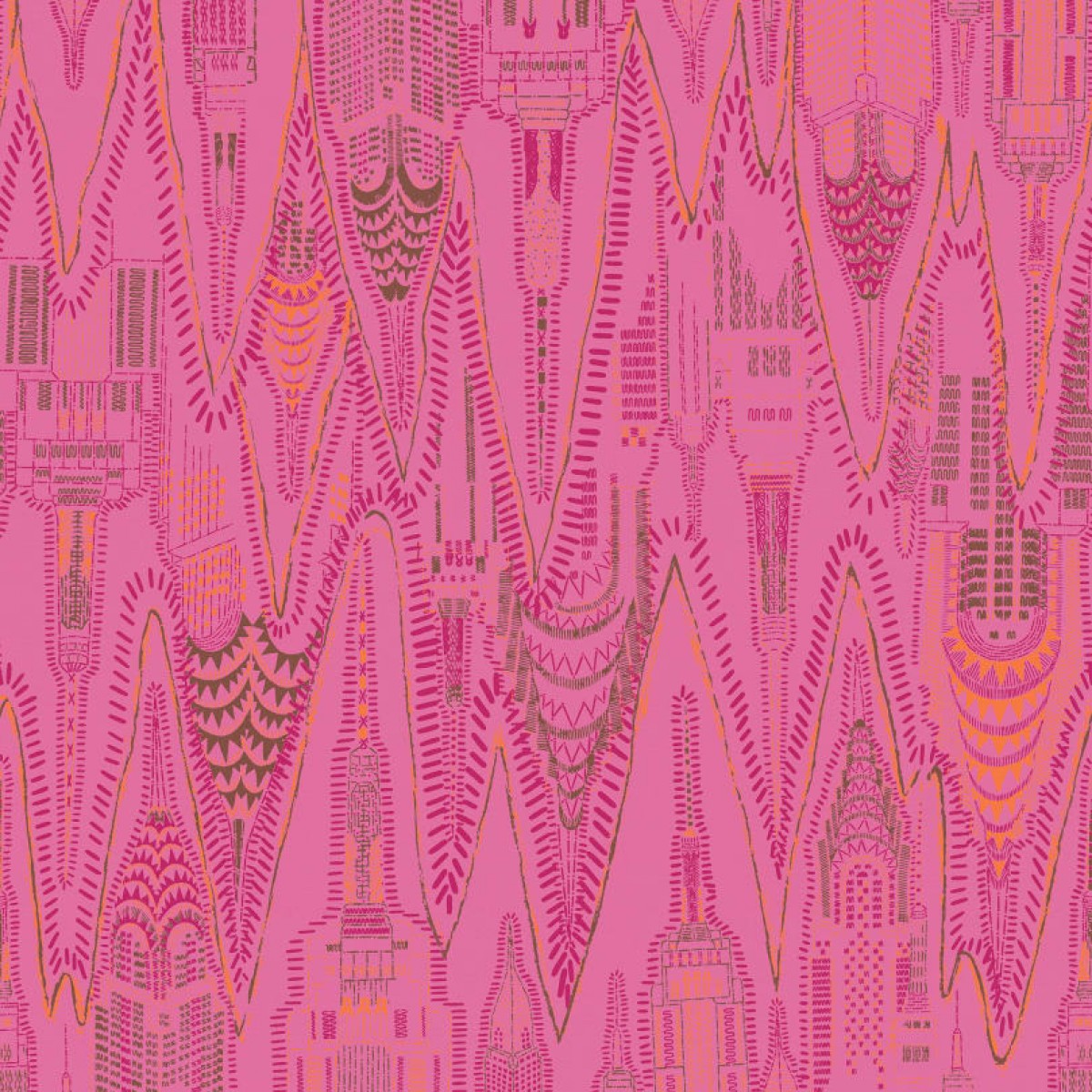 Foto tapet Manhattan, Hot Pink, personalizat, Rebel Walls, Fototapet living, Fototapet