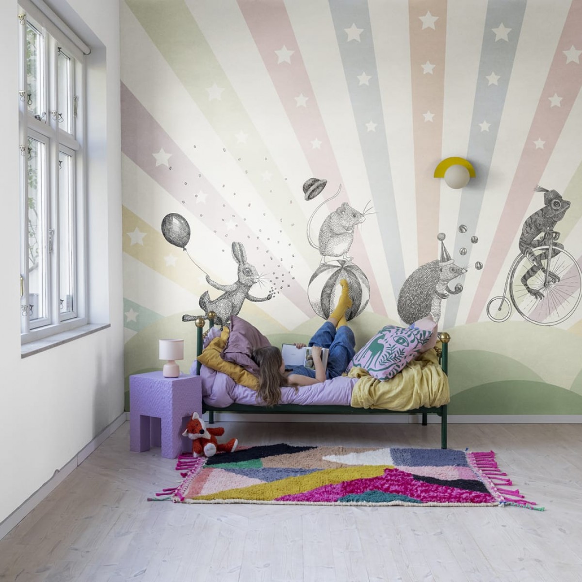 Foto tapet pentru copii Circus, Pastel, personalizat, Rebel Walls, Fototapet pentru copii 