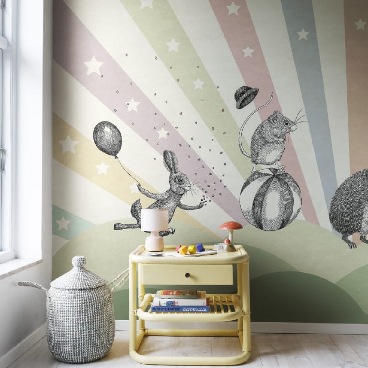 Foto tapet pentru copii Circus, Pastel, personalizat, Rebel Walls, Fototapet pentru copii 