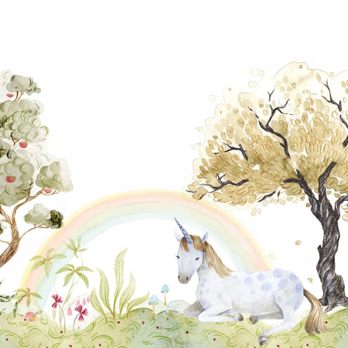 Foto tapet pentru copii Unicorn Dream, Rainbow, personalizat, Rebel Walls, Fototapet pentru copii 