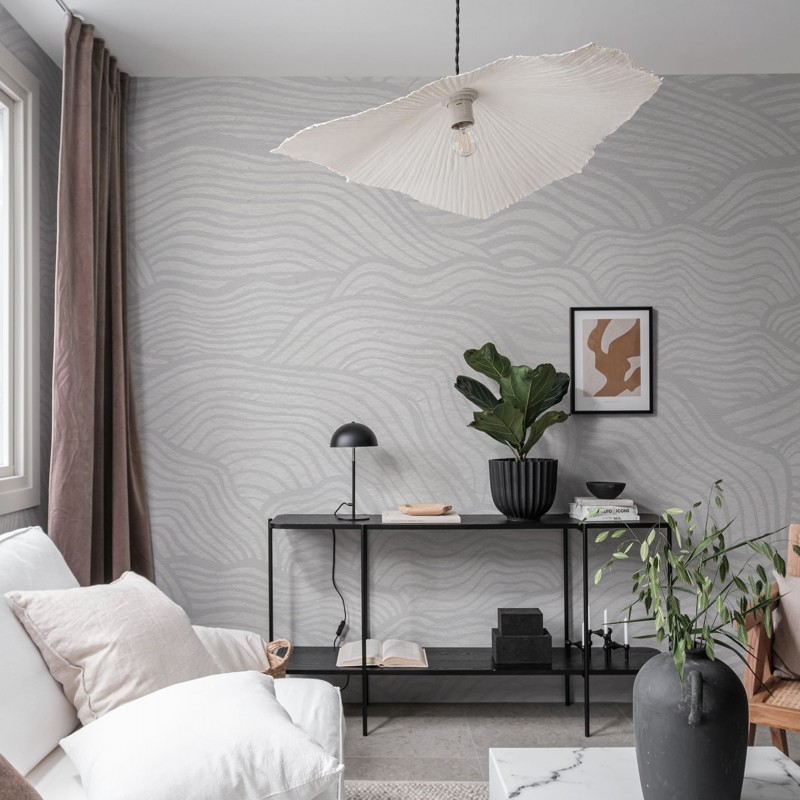 Fototapet Soft Clouds Pearl, Rebel Walls - nori difuzi în nuanțe neutre