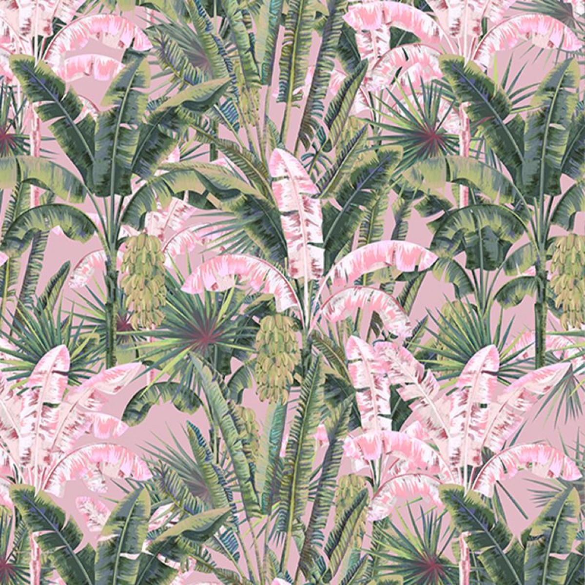 Tapet Blush Groove in pink jungle, personalizat, VLAdiLA, Fototapet 