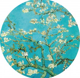 Fototapet rotund Almond Blossom, 142.5cm diametru, WallArt