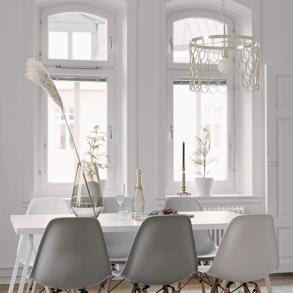 Lampă suspendată Gatsby 45cm, din metal negru/alamă, Globen
