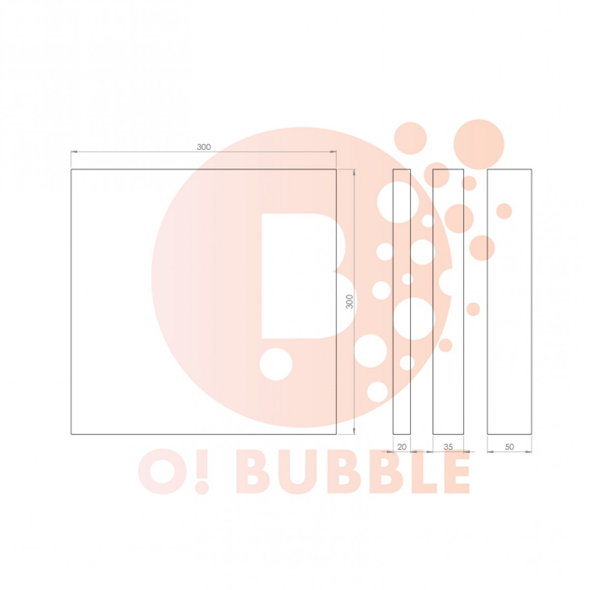 Panou decorativ din burete O!Bubble Rubi