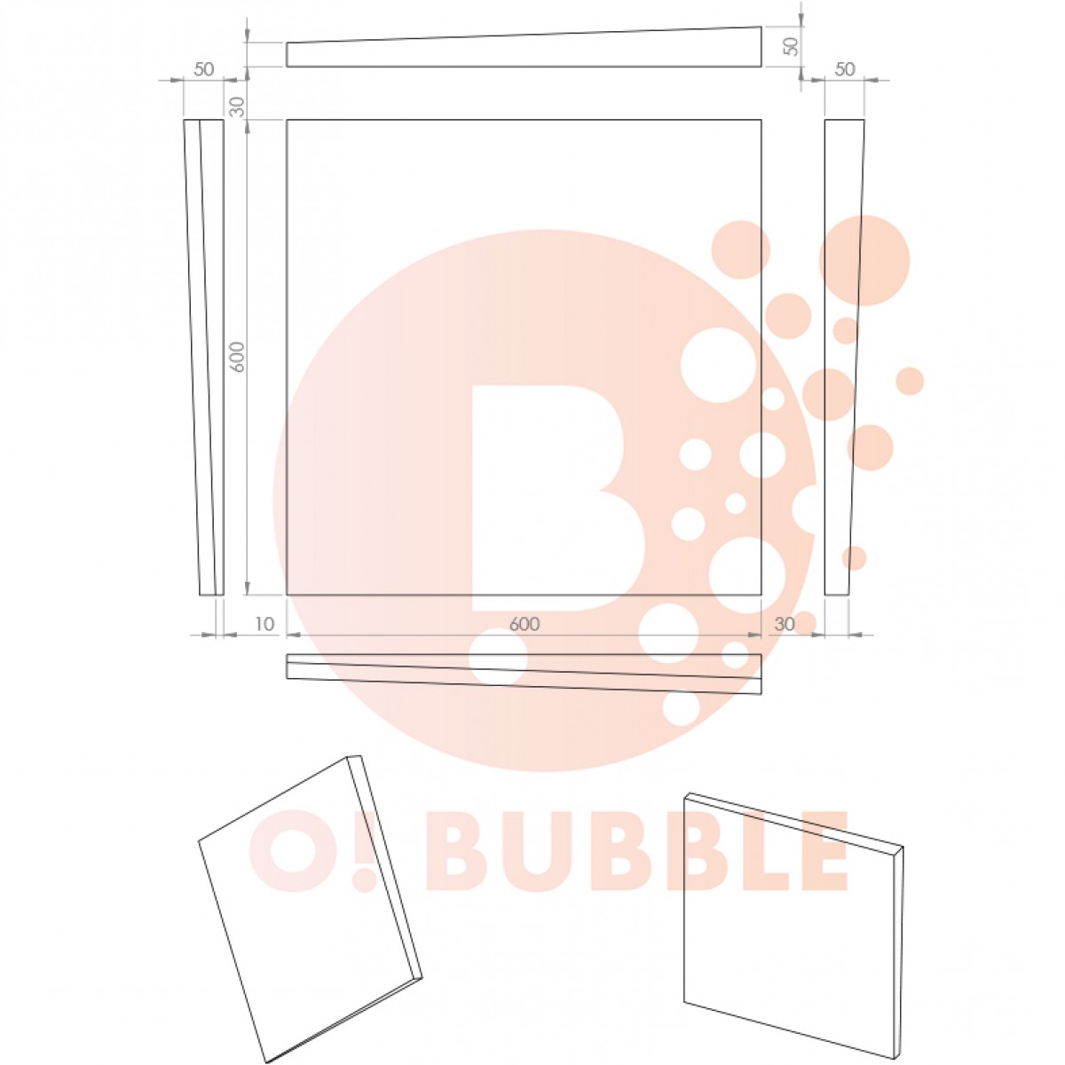 Panou decorativ din burete O!Bubble Hello