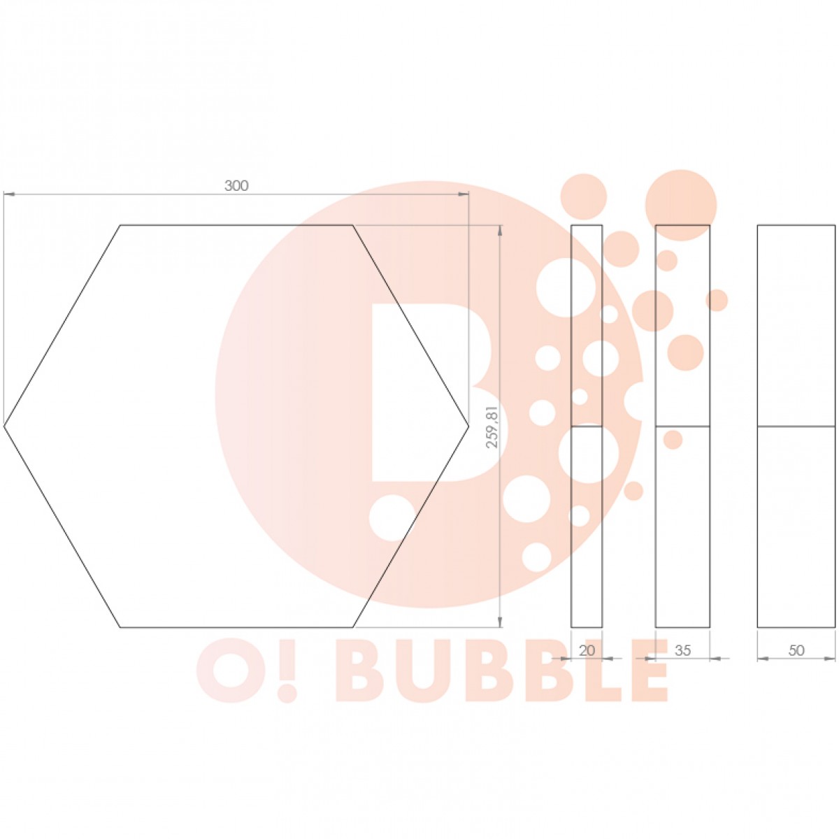 Panou decorativ din burete O!Bubble Honey