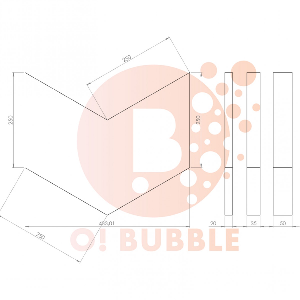 Panou decorativ din burete O!Bubble Insignia