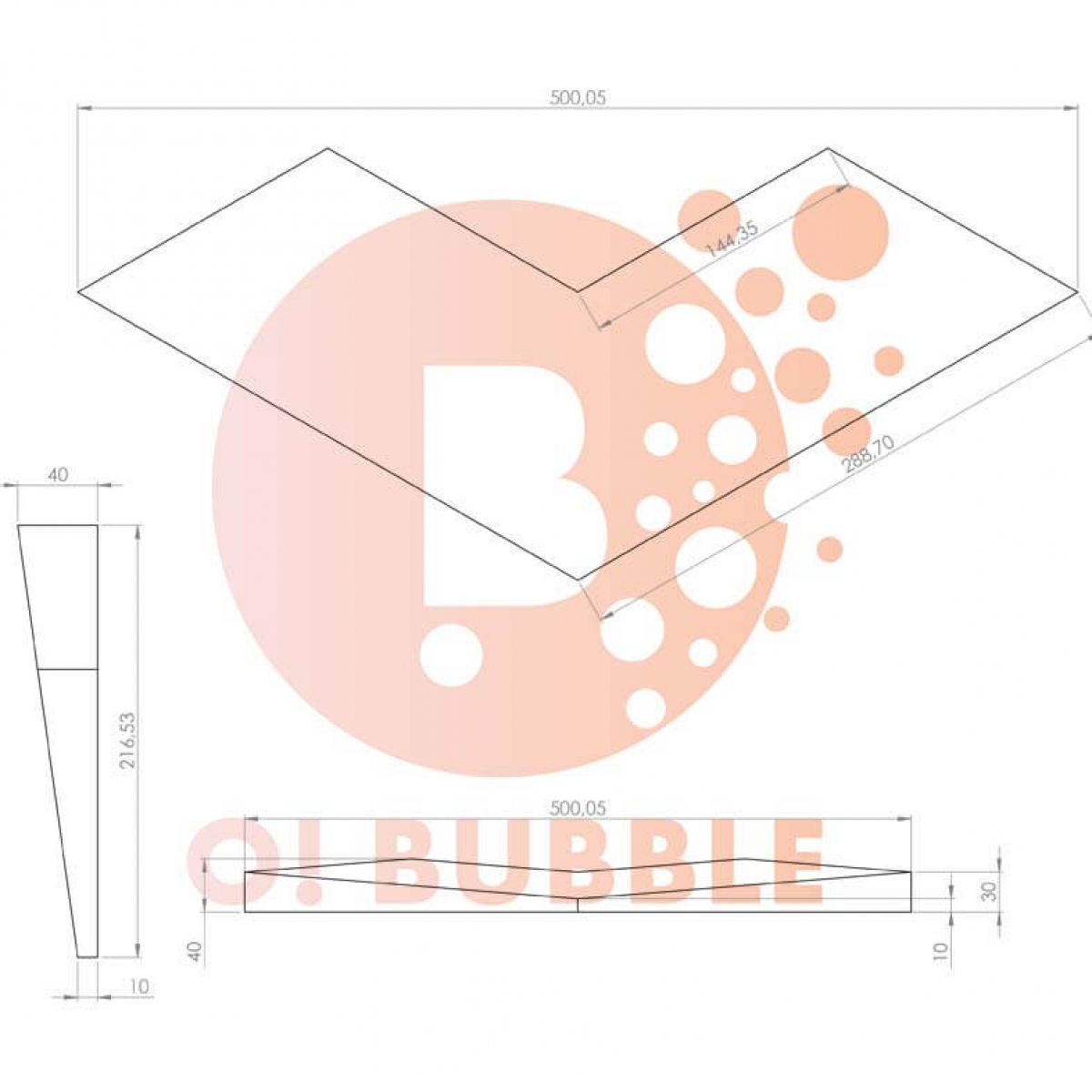 Panou decorativ din burete O!Bubble Birdy
