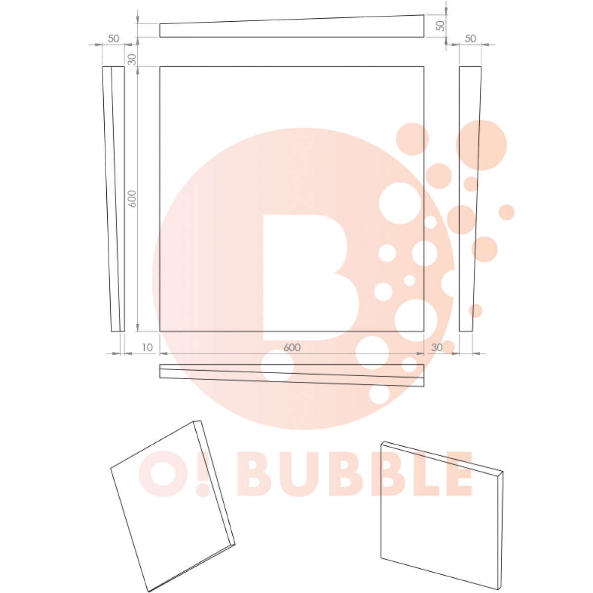 Panou decorativ din burete O!Bubble Hello