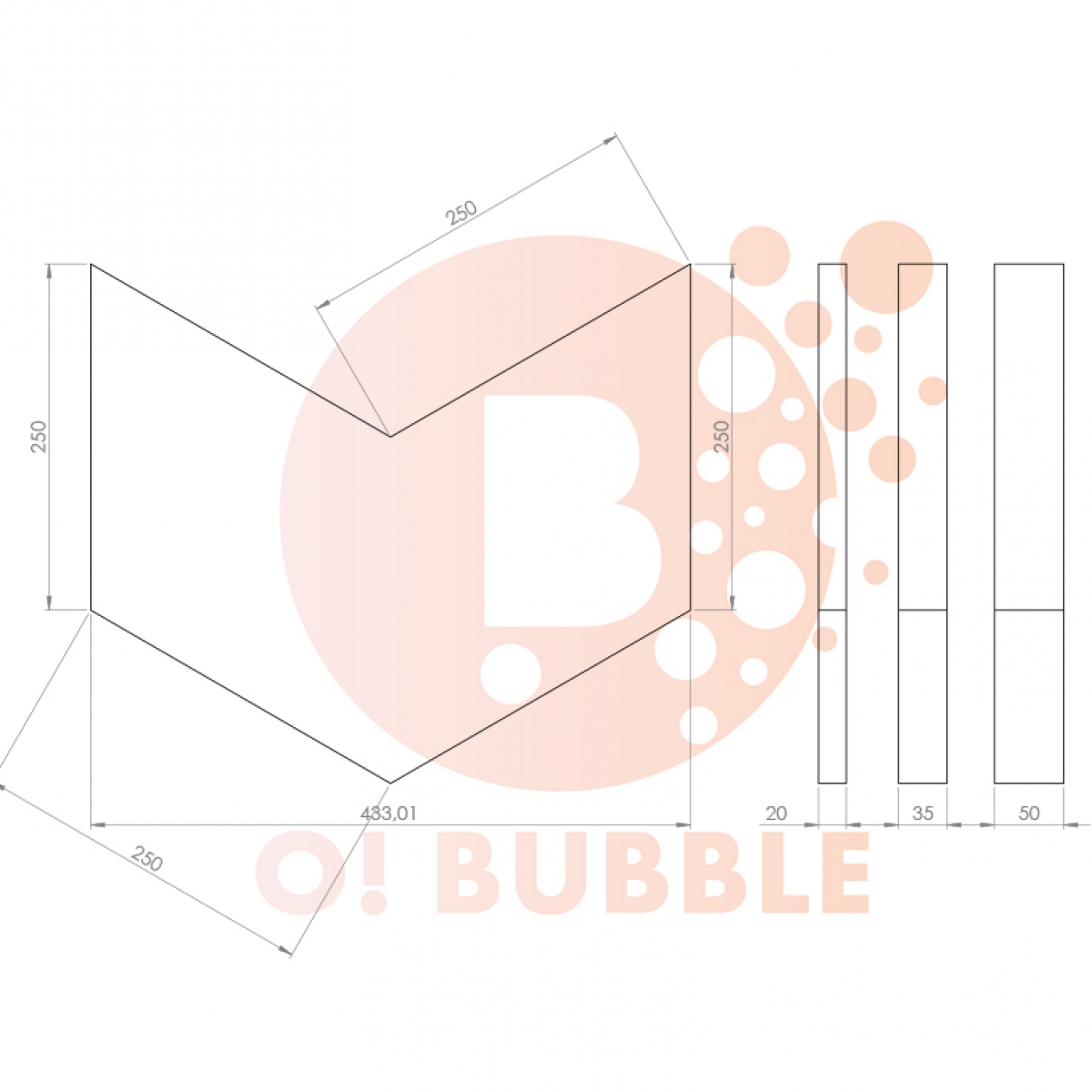 Panou decorativ din burete O!Bubble Insignia