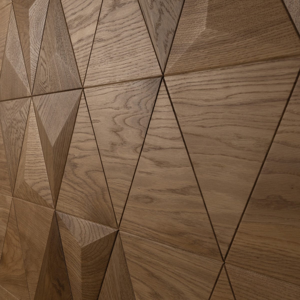 Panouri decorative 3D din lemn de stejar Triangle Flat, Panouri decorative din lemn, Panouri decorative 