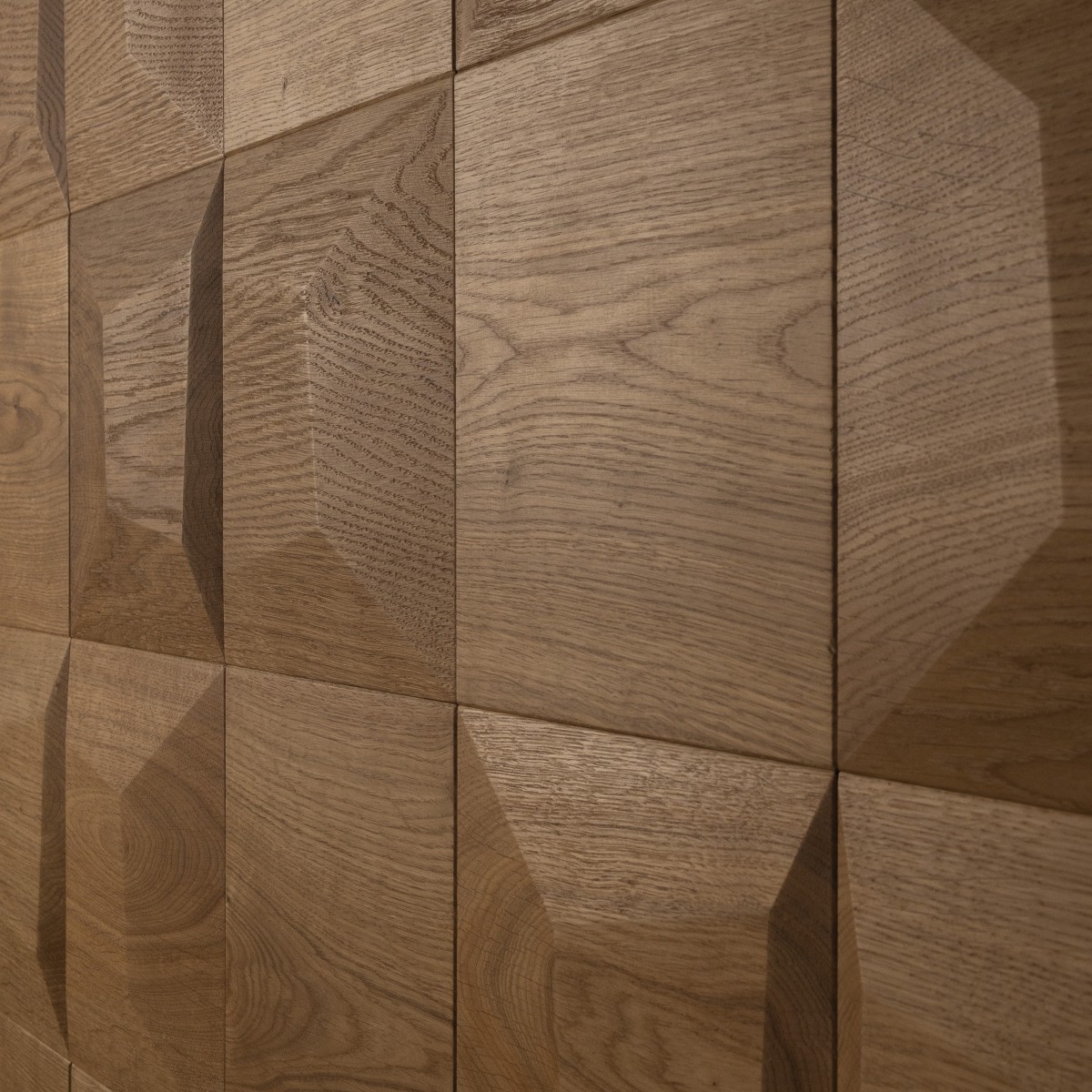 Panouri decorative 3D din lemn de stejar Square Flat, Panouri decorative din lemn, Panouri decorative
