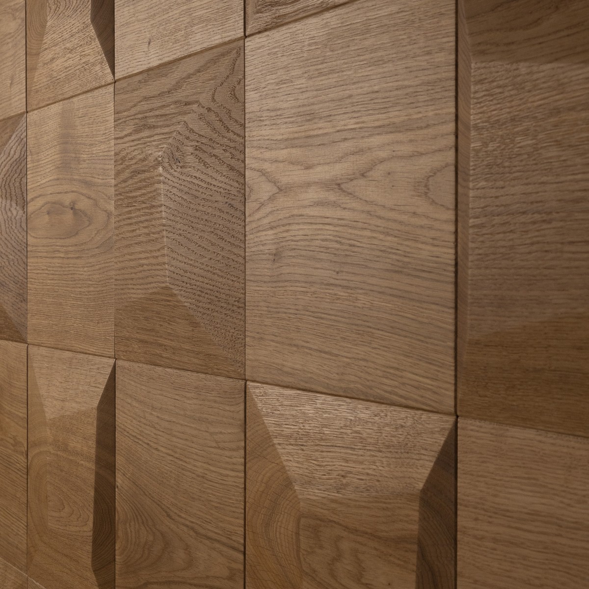 Panouri decorative 3D din lemn de stejar Square Flat, Panouri decorative din lemn, Panouri decorative