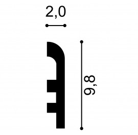 Plinta S7F, Dimensiuni: 200 X 9.8 X 2 cm