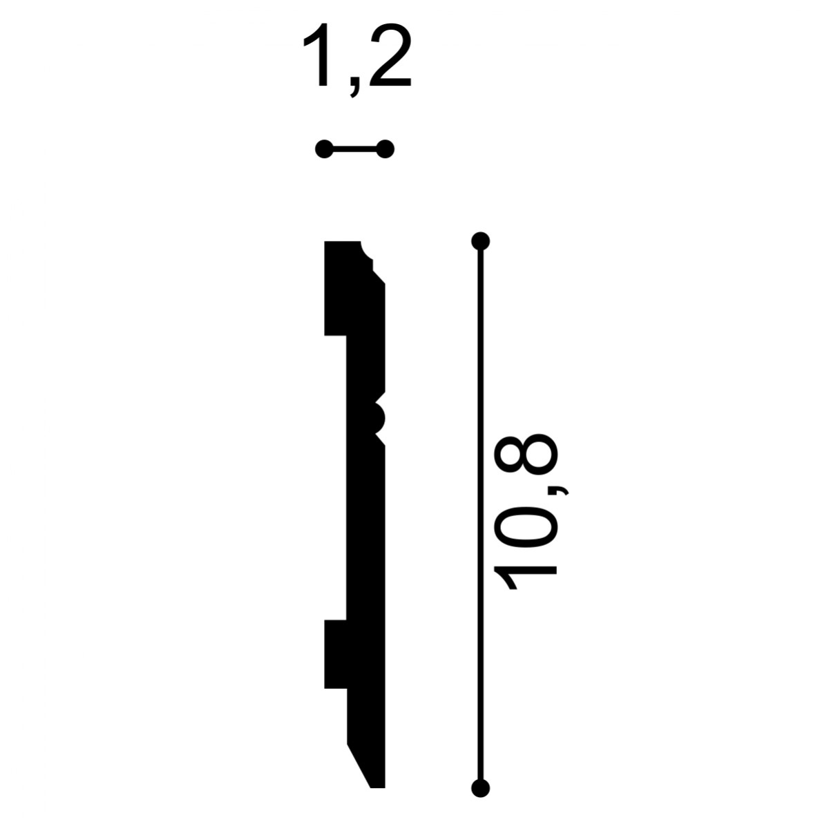 Plinta S11, Dimensiuni: 200 X 10.8 X 1.2 cm, Plinte decorative