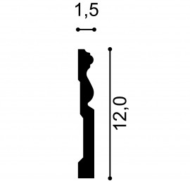 Plinta S13F, Dimensiuni: 200 X 12 X 1.5 cm