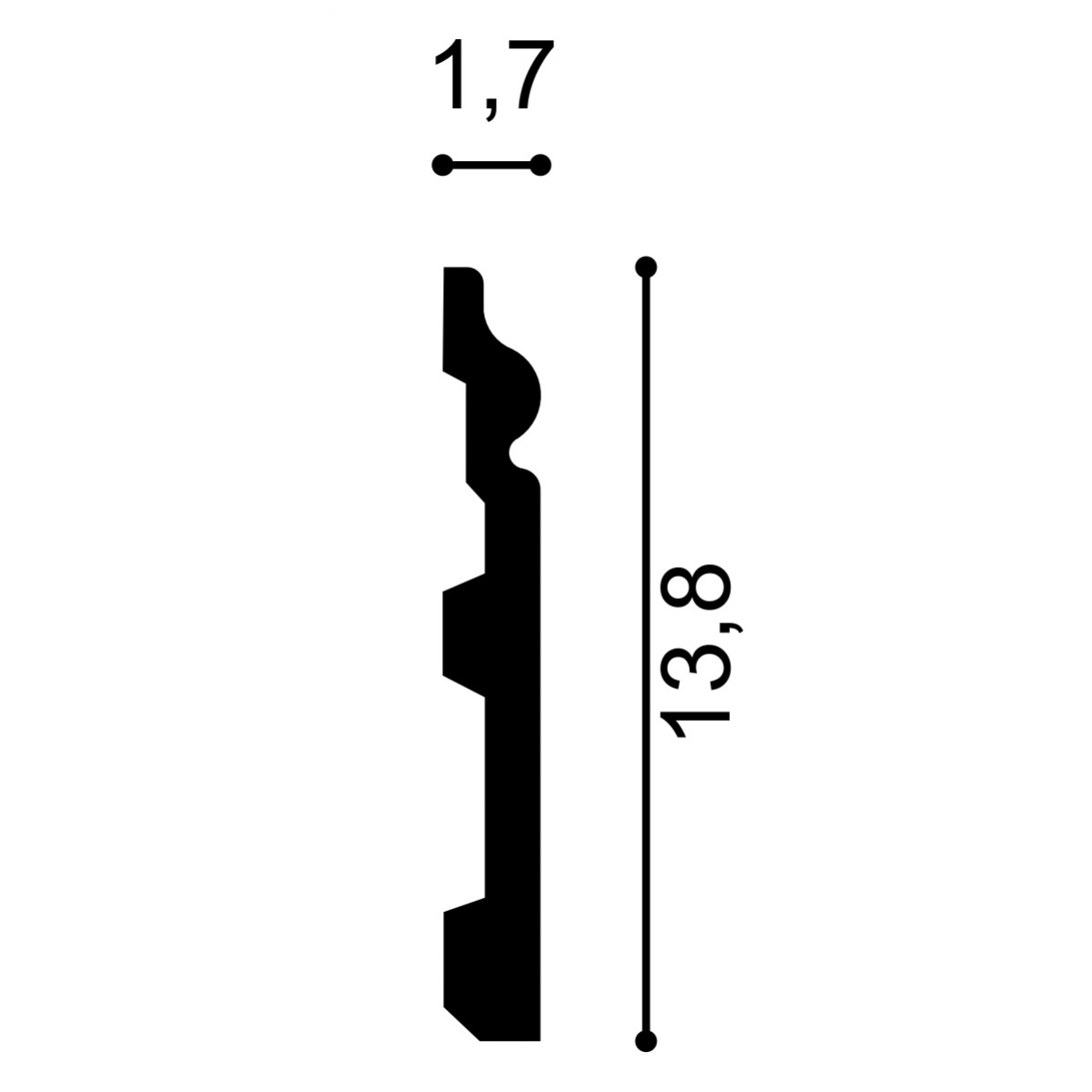Plinta S15F, Dimensiuni: 200 X 13.8 X 1.7 cm, Plinte decorative 