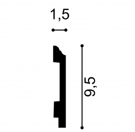 Plinta S18, Dimensiuni: 200 X 9.5 X 1.5 cm
