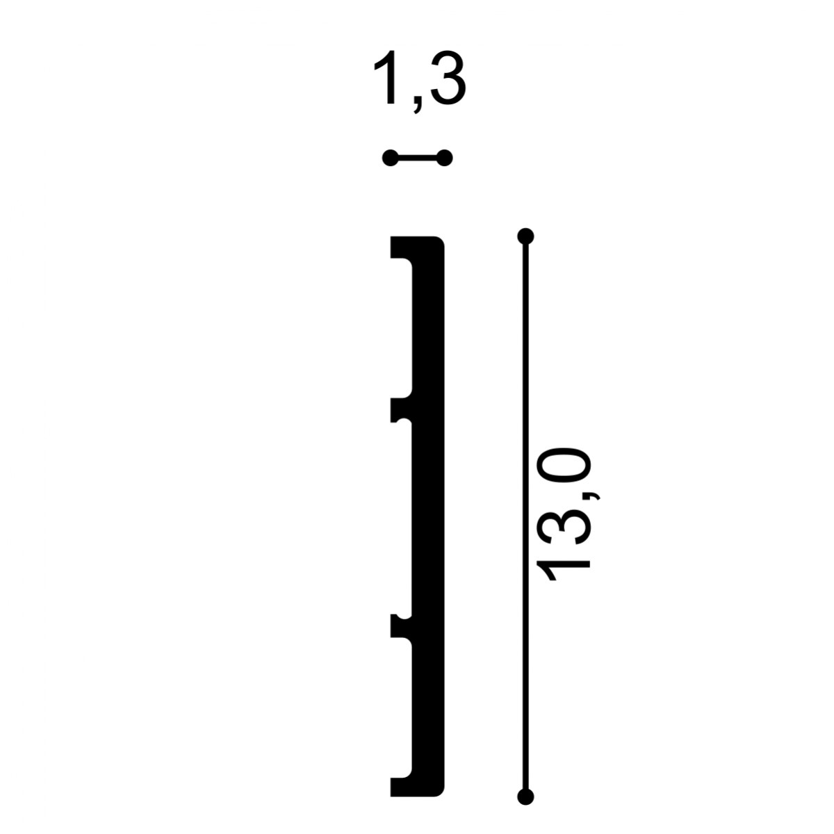 Plinta S23, Dimensiuni: 200 X 13 X 1.3 cm, Plinte decorative