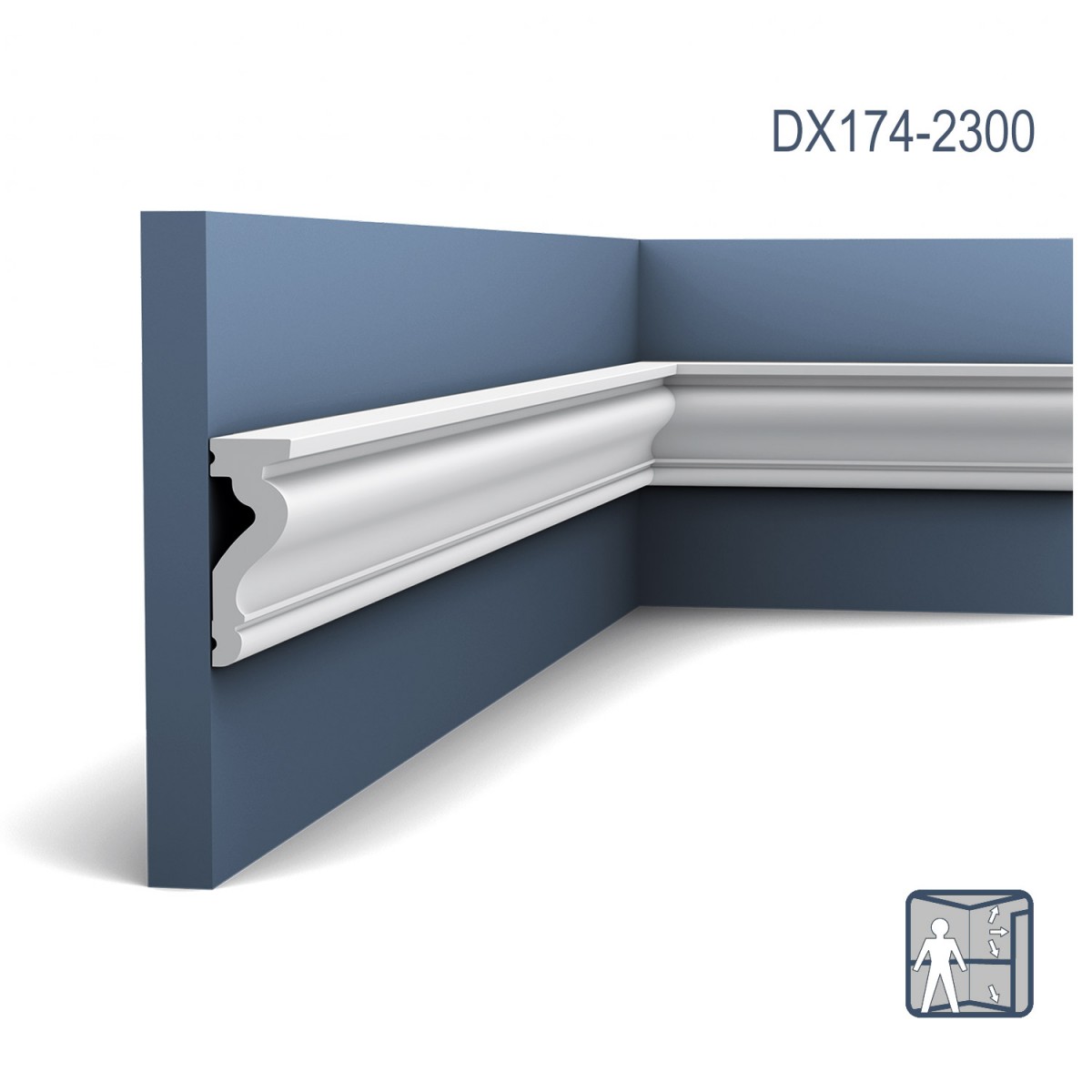 Plintă / Ancadrament Usa Luxxus DX174-2300, Dimensiuni: 230 X 2.2 X 6 cm, Orac Decor, Plinte decorative, Profile Decorative 