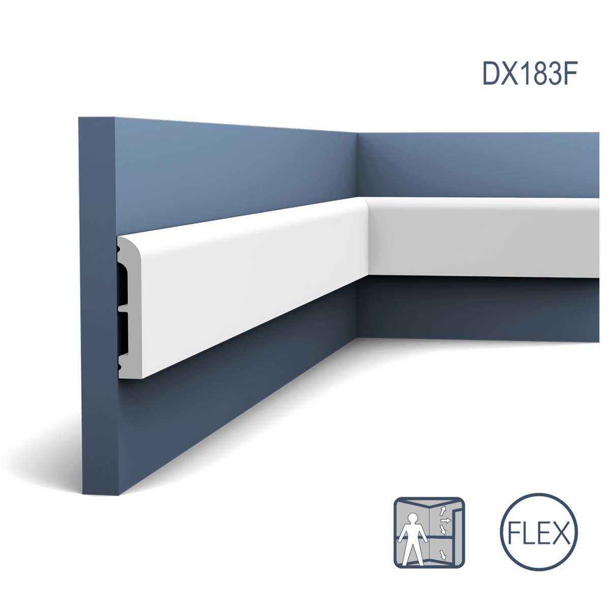 Plinta Flex Axxent SX183F, Dimensiuni: 200 X 1.3 X 7.5 cm, Orac Decor, Plinte decorative, Profile Decorative 