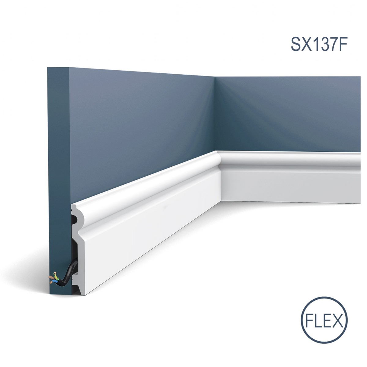 Plinta Flex Axxent SX137F, Dimensiuni: 200 X 1.5 X 9.9 cm, Orac Decor, Plinte decorative, Profile Decorative 